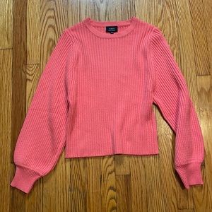 Vici Barbie Pink Ozzy Cotton Blend Balloon Sleeve Sweater
